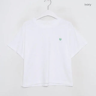 Heart embroidered T-shirt