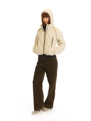 [NeverSeez] Corduroy Wide Leg Casual Pants