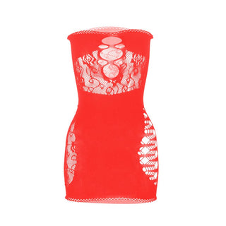Net hollow out solid tube cut out mini dress
