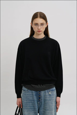 [MASONPRINCE] Wool Blend Layered Look Sweater