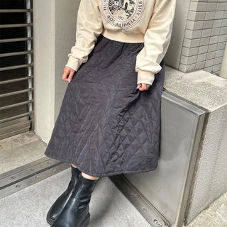Quilted long skirt