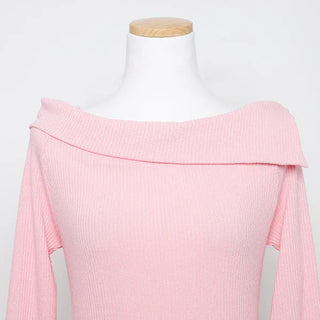 Asymmetrical Color Ribbed Pullover