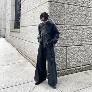 (Unisex) String Leather Jacket