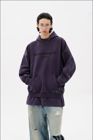 [MASONPRINCE] Layered Fake Two-Piece Hooded Sweatshirt