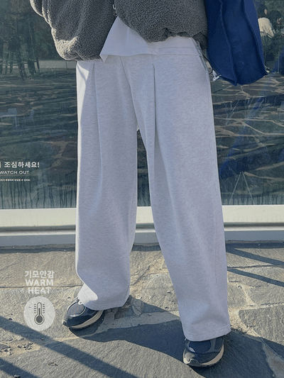 Mali Single-Pleat Brushed Wide Pants