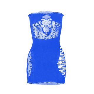 Net hollow out solid tube cut out mini dress
