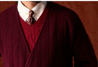 [CULTUM] Wool Blend V-Neck Knit Cardigan