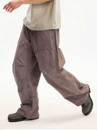 [Monterest] Washed Pleated Wide Leg Parachute Pants