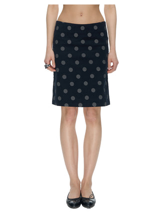 [NECY] Corduroy Dot Straight Skirt