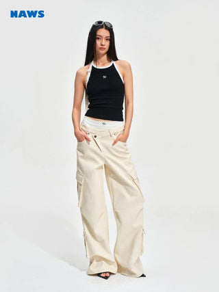 [NOTAWEAR] Cotton Twill Multi-Pocket Wide Leg  Pants