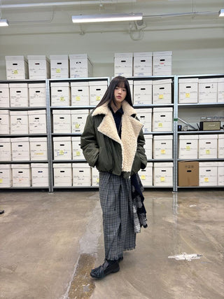 [NeverSeez] Pleated Plaid Skirt with Removable Waist Detail