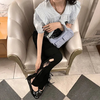 Slit Ribbon Leggings Pants
