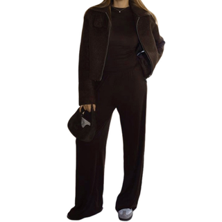 Long sleeve crewneck solid pant set