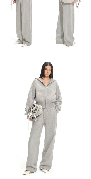 [NOTAWEAR] Rhinestone Gradient Wide Leg  Sweatpants