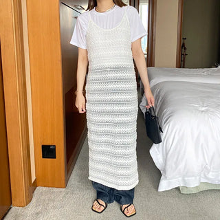 wavy lace sleeveless ops