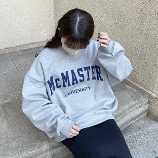 Fleece-lined printed sweatshirt
