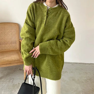 Button-up loose knit