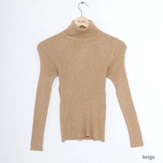 Ribbed turtleneck knit