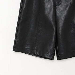 Faux leather shorts