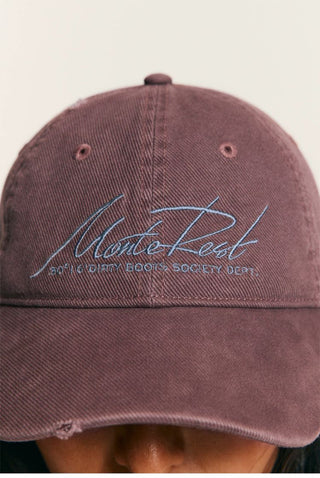 [Monterest] Washed Distressed Logo Embroidered Cap