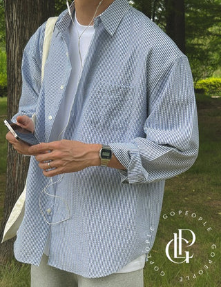 [GOPEOPLE MADE] Seersucker Stripe Shirt