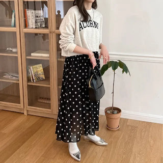 Polka dot chiffon skirt