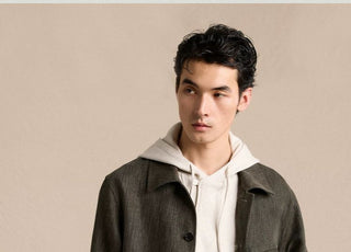 [CULTUM] Linen Blend Shirt Collar Jacket