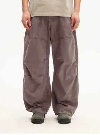 [Monterest] Washed Pleated Wide Leg Parachute Pants