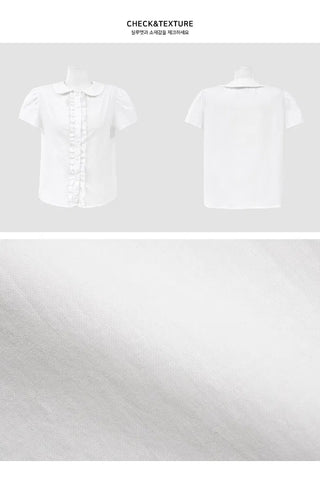 Kyoto frill short-sleeved blouse