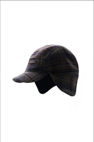 [MASONPRINCE] Wool Plaid Baseball Earflap Hat
