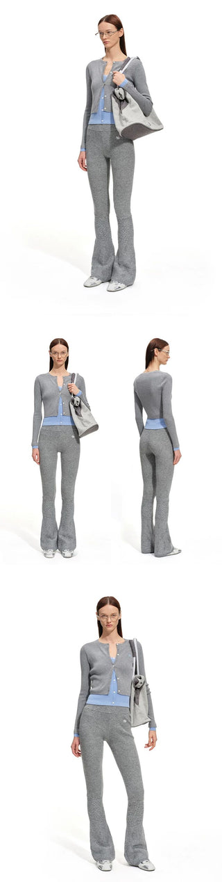 [NOTAWEAR] Wool Blend Layered Knit Cardigan