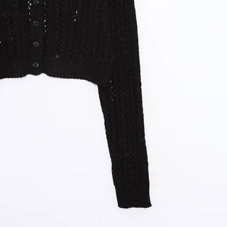 Cropped openwork cardigan