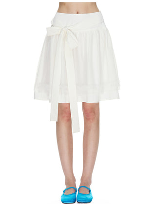 [NECY] Mimora Bow Tie Lace Midi Skirt