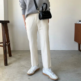 Straight slim slacks