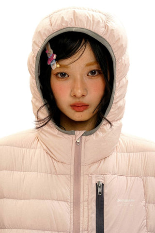 [Moromoro2] Lace Trim Hooded Down Jacket /  Vest