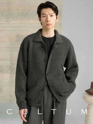 [CULTUM] Wool Collar Button Cardigan