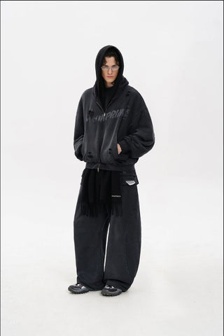 [MASONPRINCE] Double-layer Loose Sweatshirt Set