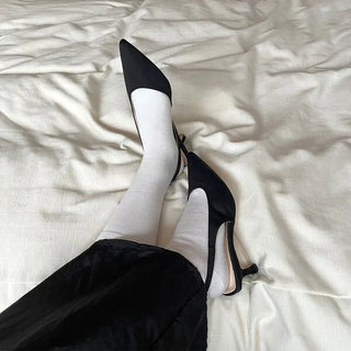Stiletto slingback mid-heel
