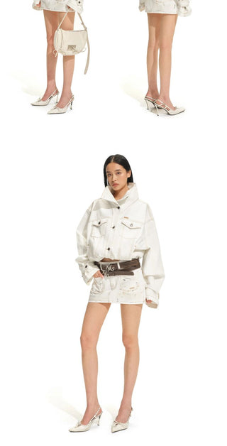 [NOTAWEAR] Washed Denim Cropped Jacket