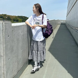 Checked cantan skirt