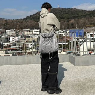 Cut-off semi-wide denim pants