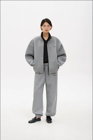 [MASONPRINCE] Heavyweight Air Layer Stand Collar Hoodie Set