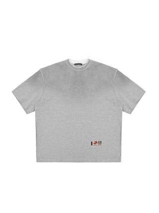 [MASONPRINCE] Distressed Double Collar Oversized Tee