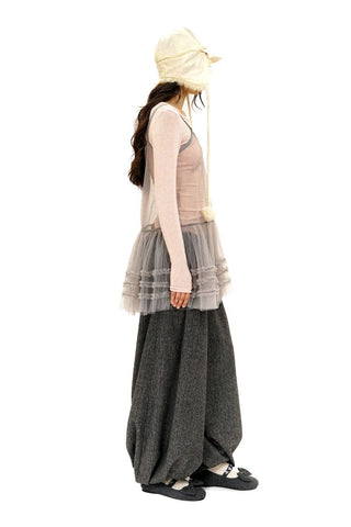 [Moromoro2] Lace Trim Slim Fit Long Sleeve Base  Tee