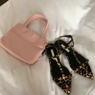Pointed back strap sandals