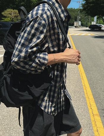 Stool Seersucker Check Shirt (2 colors, M~L)