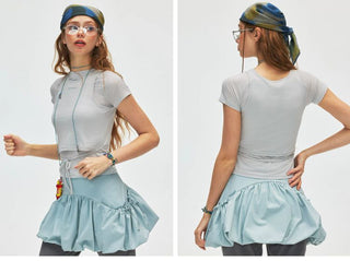 [Monterest] Slim Fit Tank & Tie-Front Tee Set
