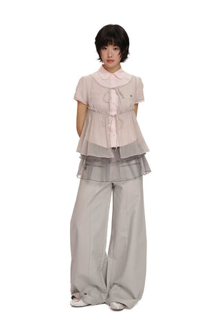 [Moromoro2] Layered Tulle Mesh Mini Skirt