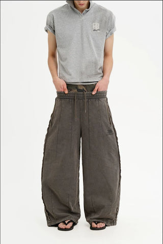 [MASONPRINCE] Washed Raw Edge Knit Set in Elephant Gray