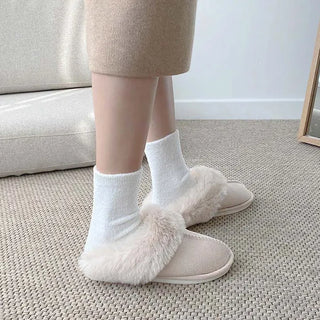 9115 Fluffy Suede Fur Slippers